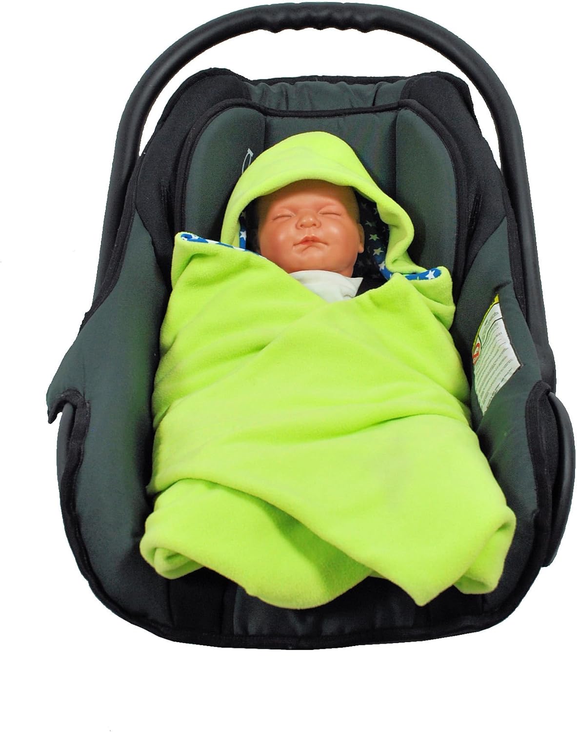 Fusssack Einschlagdecke, Hellgrün mit Sternen Winter
