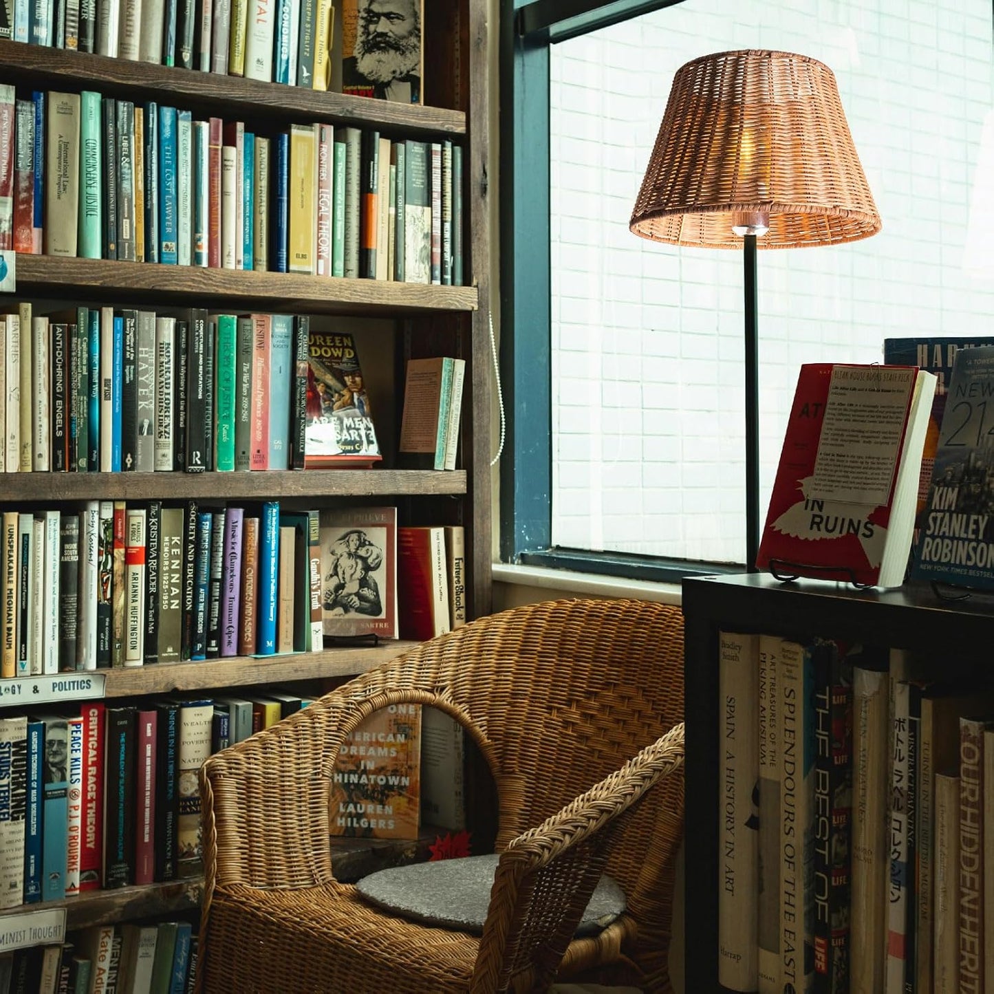 Rattan Lampenschirm, Boho-Stil, Tiefer Kaffee 1