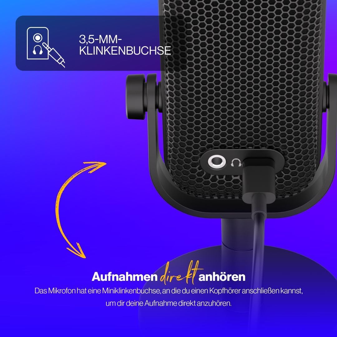 Mikrofon für Streaming und Podcast mit RGB