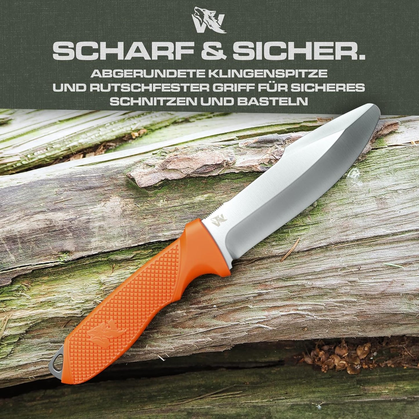 Kinder-Schnitzmesser, Orange Ohne Feuerstarter