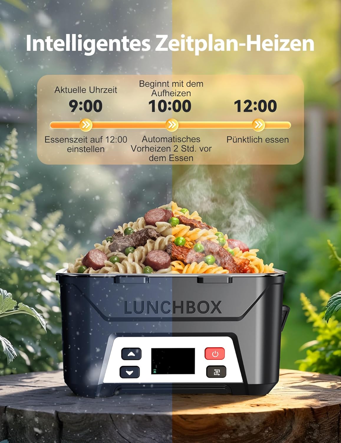 Elektrische Lunchbox mit Akku & Aufheizfunktion, Black