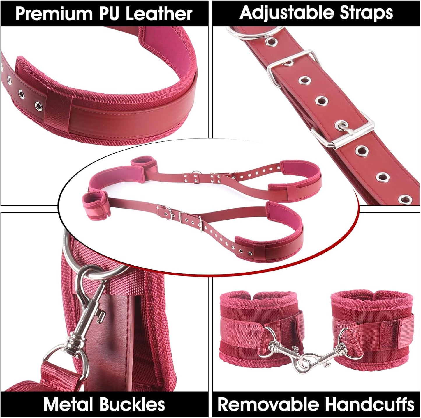 BDSM Bondage Fesselset für Paare, Rot