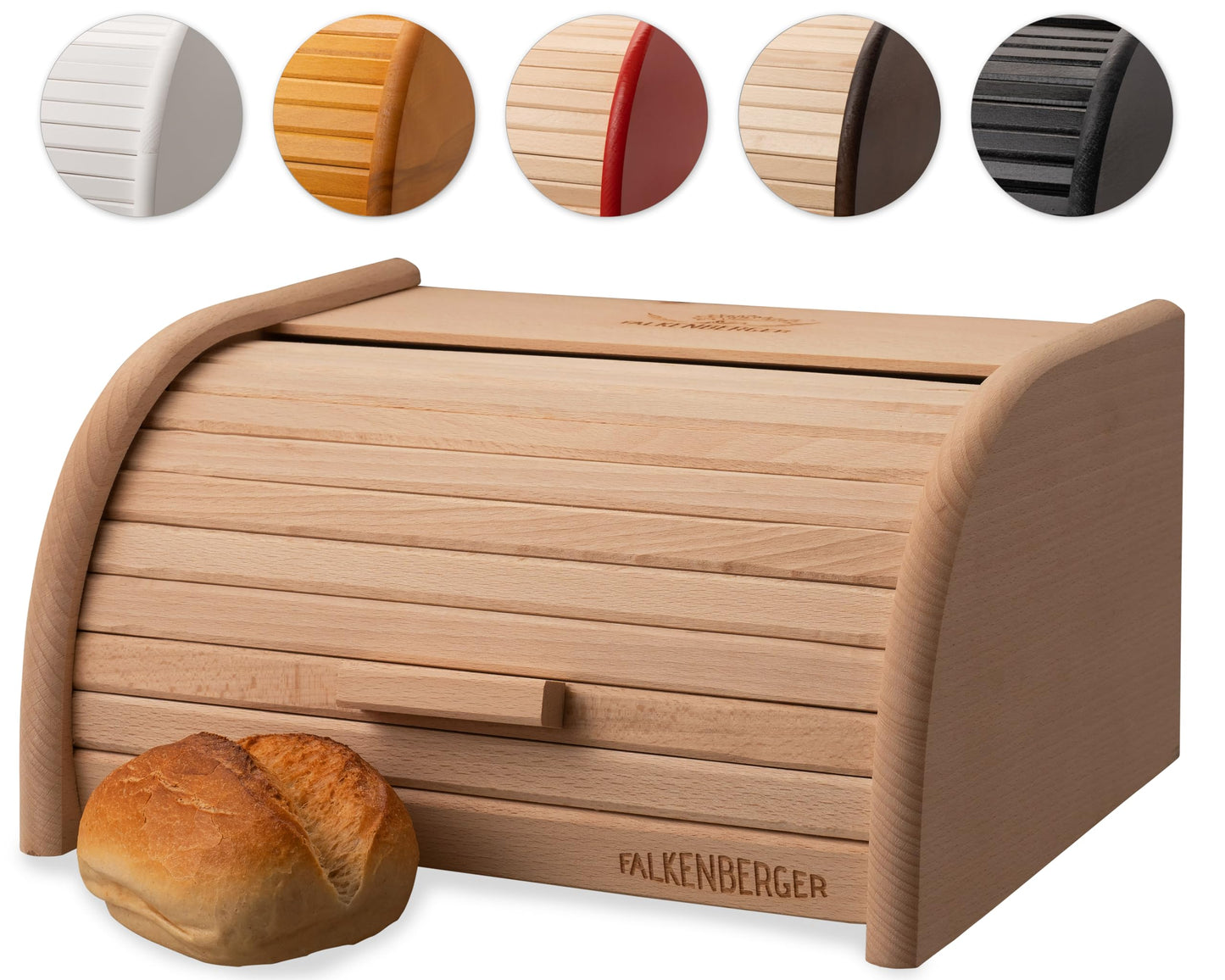 Brotkasten mit Roll-Deckel, Natur M