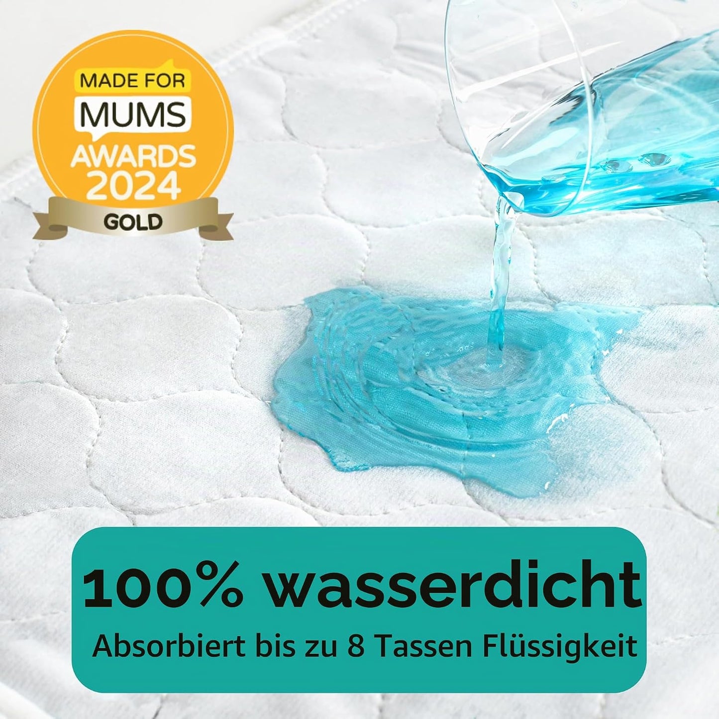 Wasserdichte Matratzenauflage für Kinderbetten (2er-Pack), Weiss - Klein (Bis 90cm Breite) 2er-Pack