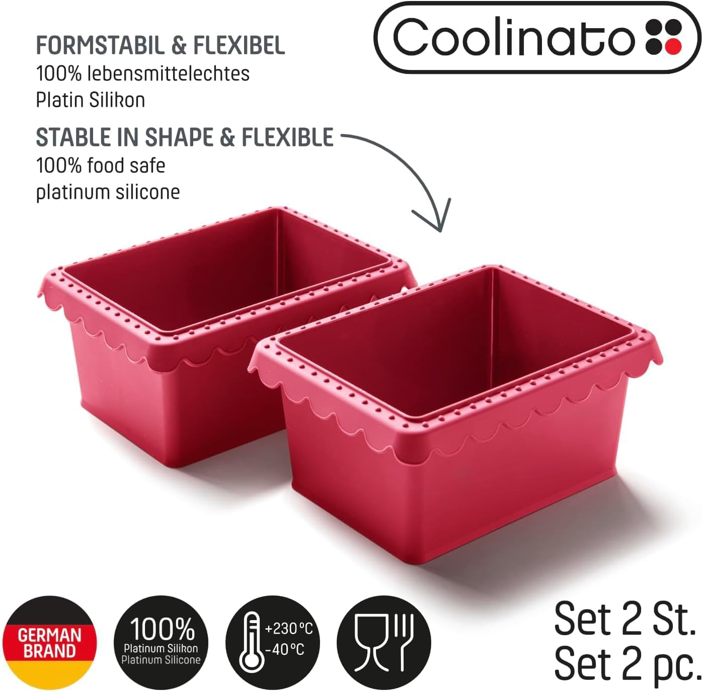 Mini Brotbackform-Set 550g für Airfryer & Backofen, Rot
