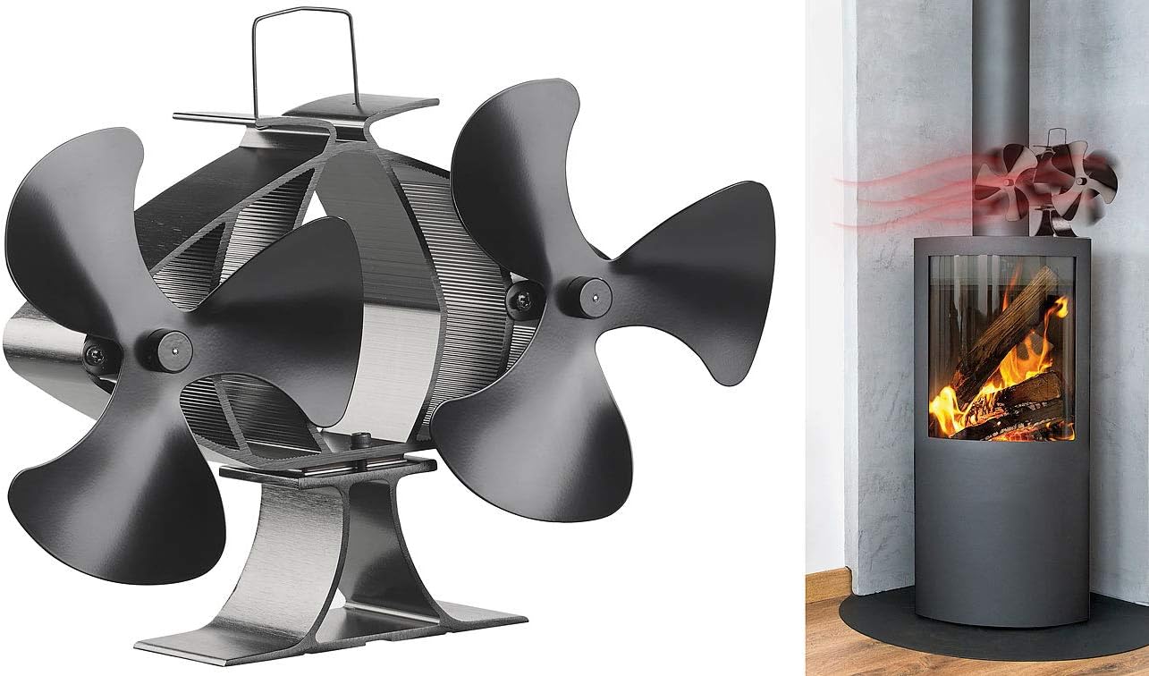 Stromloser Kaminofen-Doppel-Ventilator