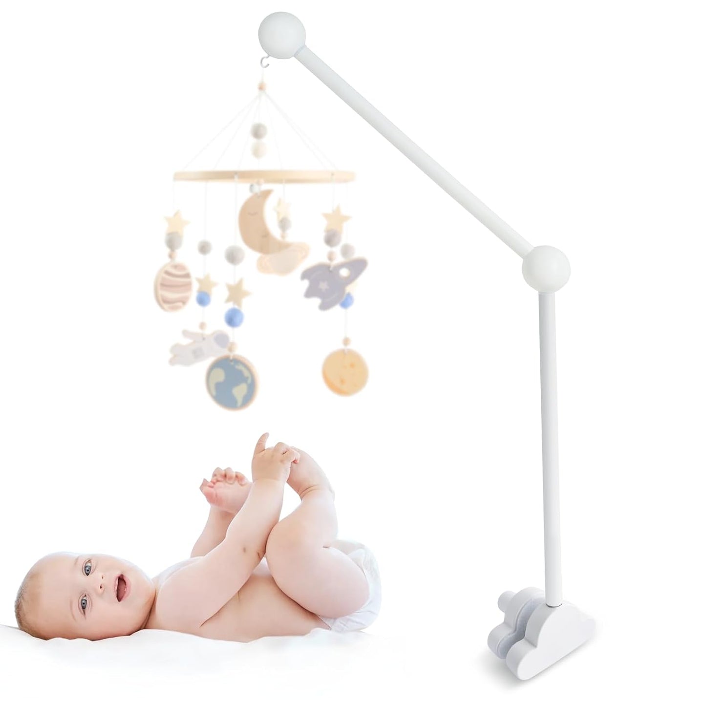 Mobile Halterung für Babybett, Weiß