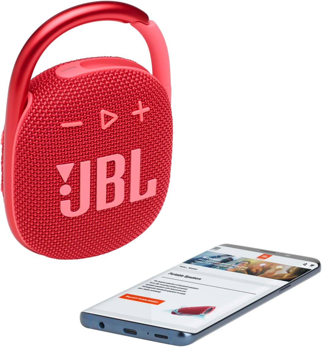 Clip 4 Mini-Bluetooth-Lautsprecher mit Karabiner, Clip 4 Rot