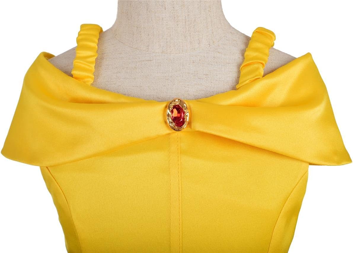 Prinzessin Belle Kostüm-Set mit Zubehör, Stil 1 (mit Zubehör) 5-6 Jahre