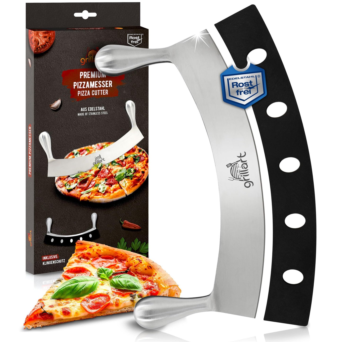 Pizzamesser, Edelstahl Doppelgriff