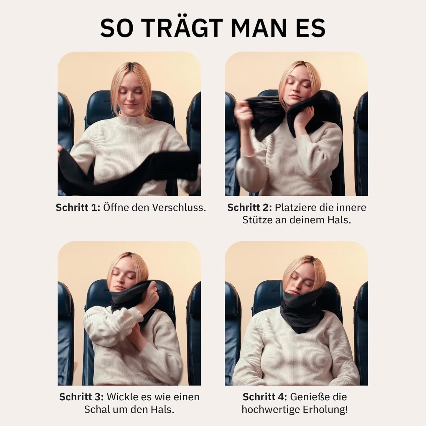 Reisekissen mit kühlender Nackenstütze und Schaumstoff, Adult Schwarz/Grau