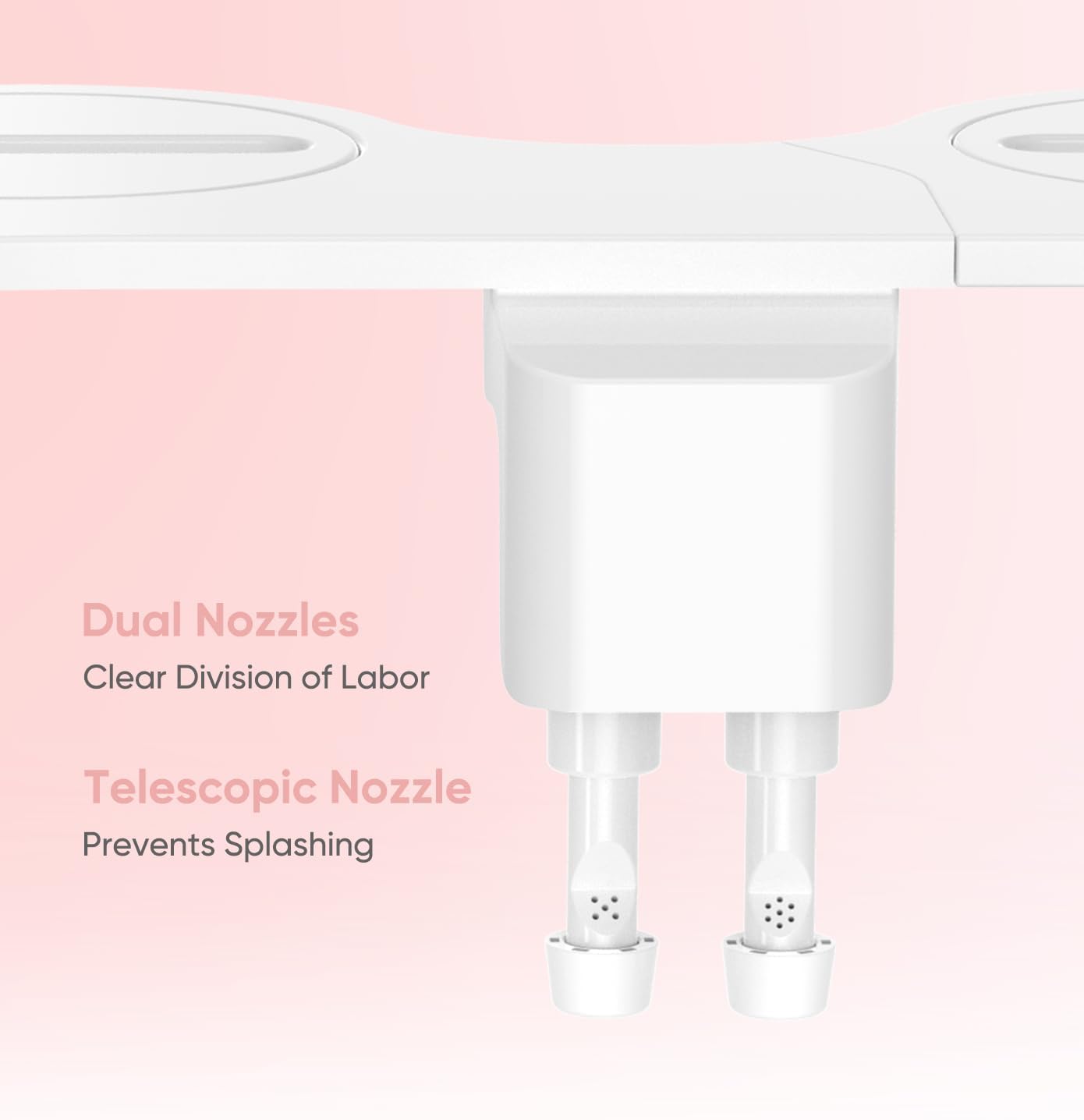 Bidet-Aufsatz mit einziehbaren Doppeldüsen, Chrome