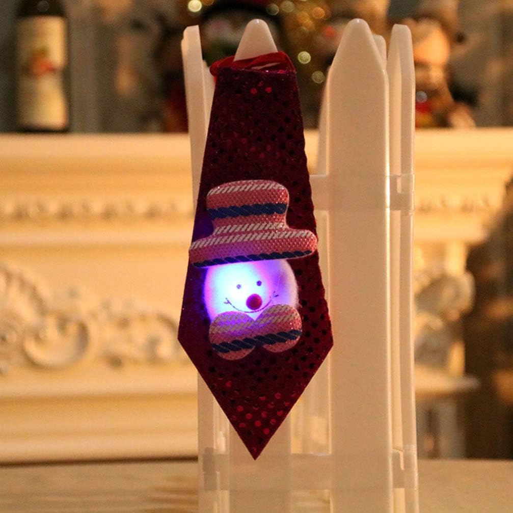 Leuchtende Weihnachtskrawatte mit LED und Pailletten, 3 Stück
