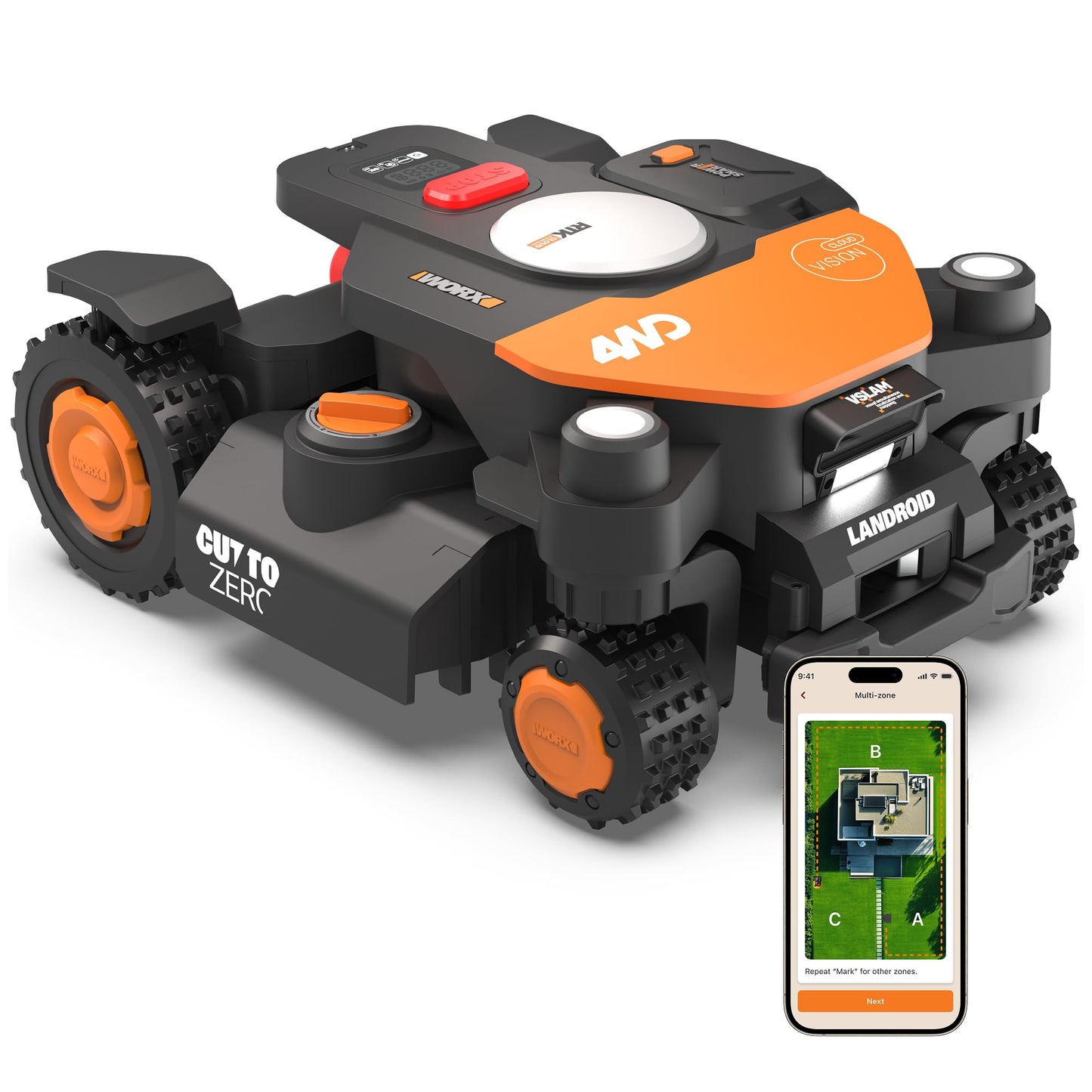 Landroid Vision Cloud Mähroboter, 4000 m² 4WD Mähroboter