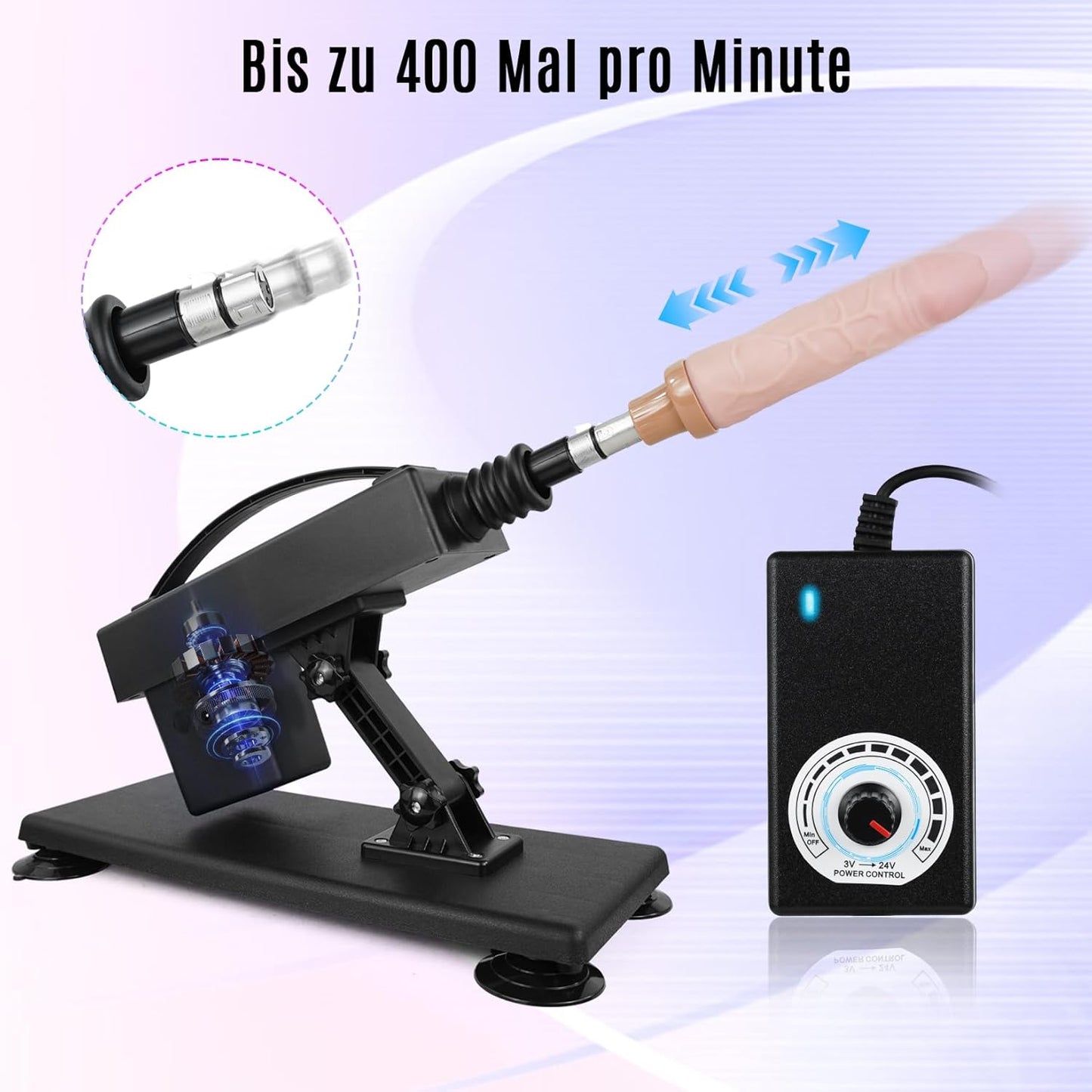 Automatische Sexmaschine mit Saugnapfadapter, verstellbarer Geschwindigkeit und Winkel