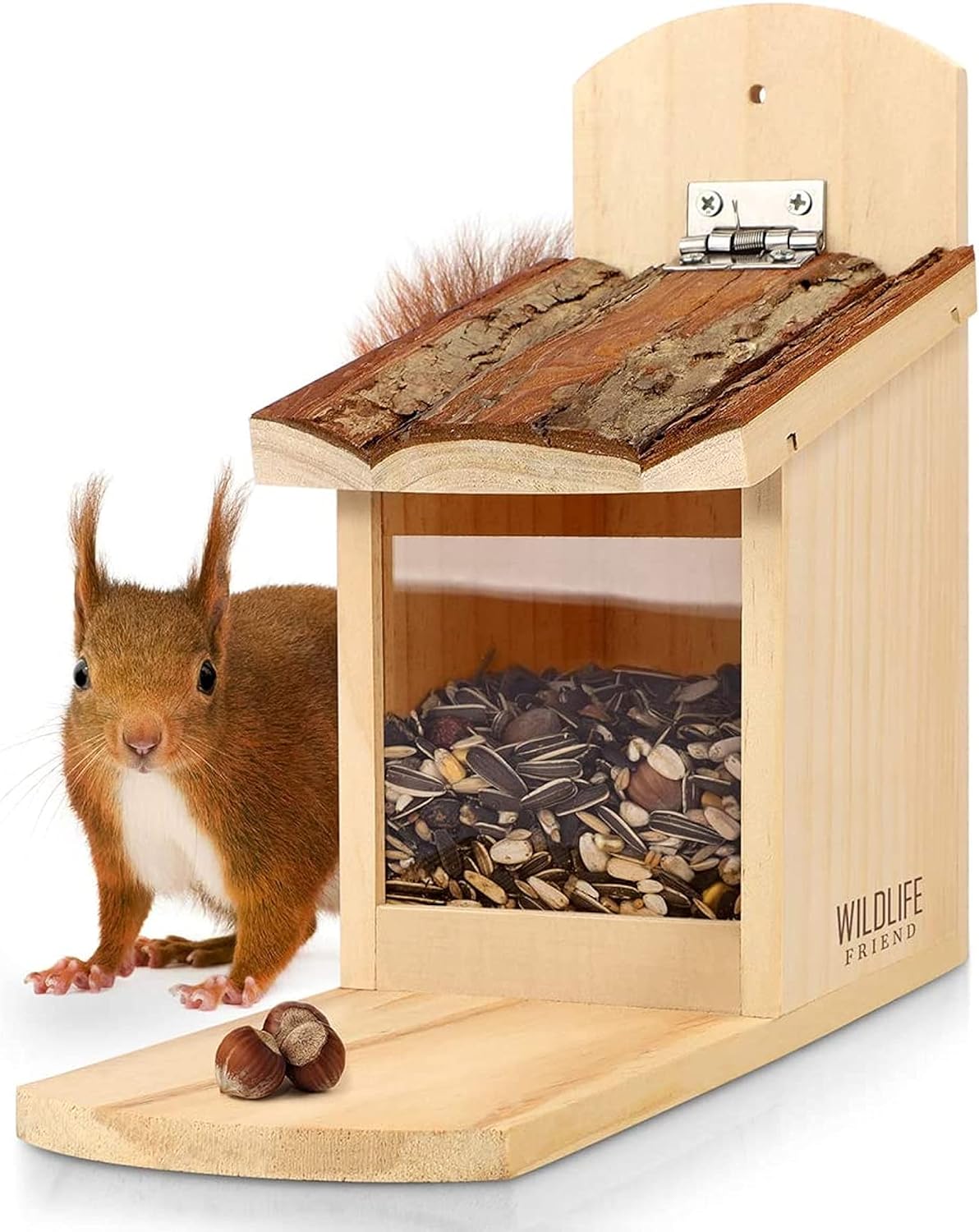 Eichhörnchen Futterhaus, 12,5cm x 29cm x 25cm (LxBxH)