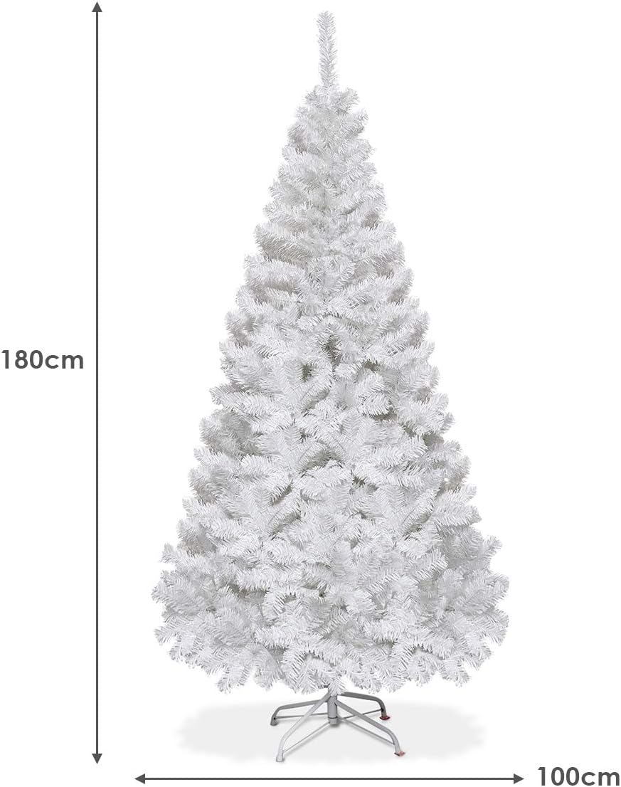 Künstlicher Weihnachtsbaum mit Metallständer, Weiß 180 cm