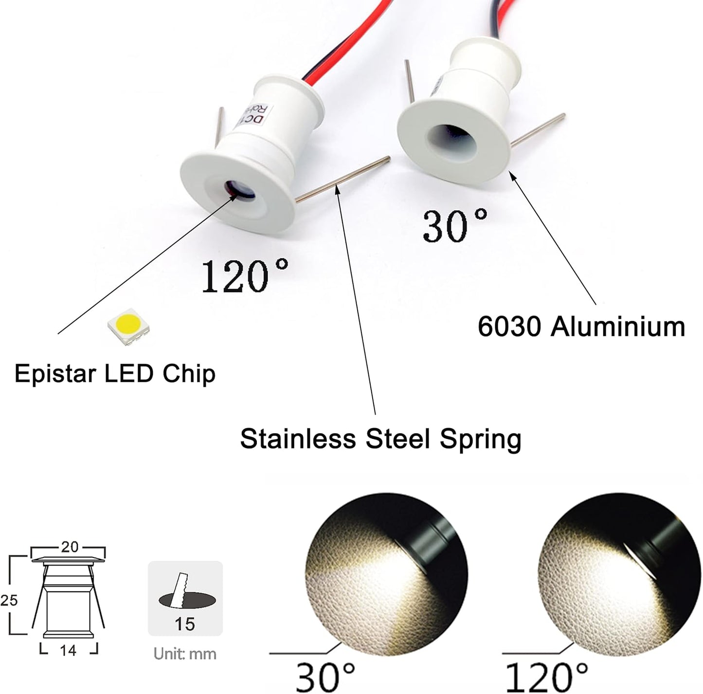 9er Set LED Einbaustrahler für Küche, Warm Weiss