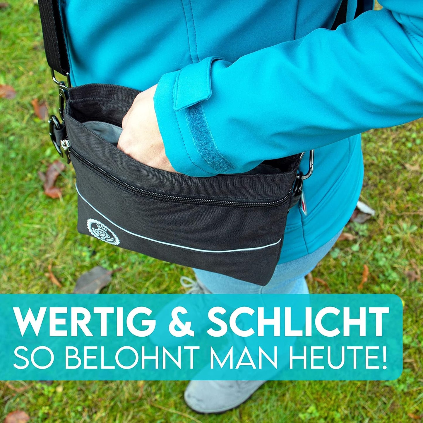 Leckerlietasche für Hunde mit Magnet-Verschluss, Schwarz [L]: 20 X 17 X 3,5cm (B X H X T)