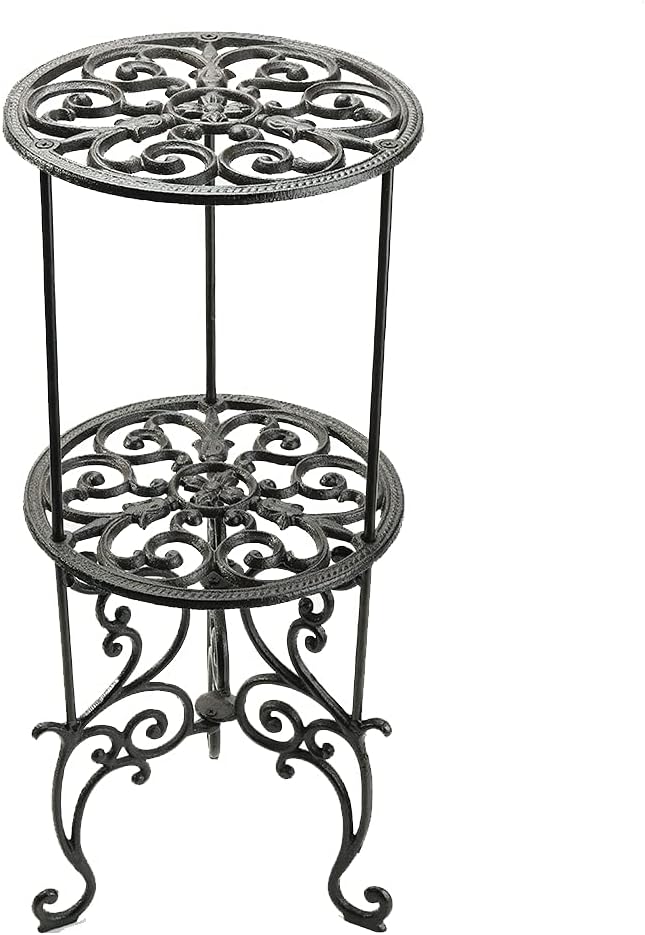 Rustikaler Pflanzenständer 2-Ebenen, 2-tiers Stand(size:28cmd*66cmh)