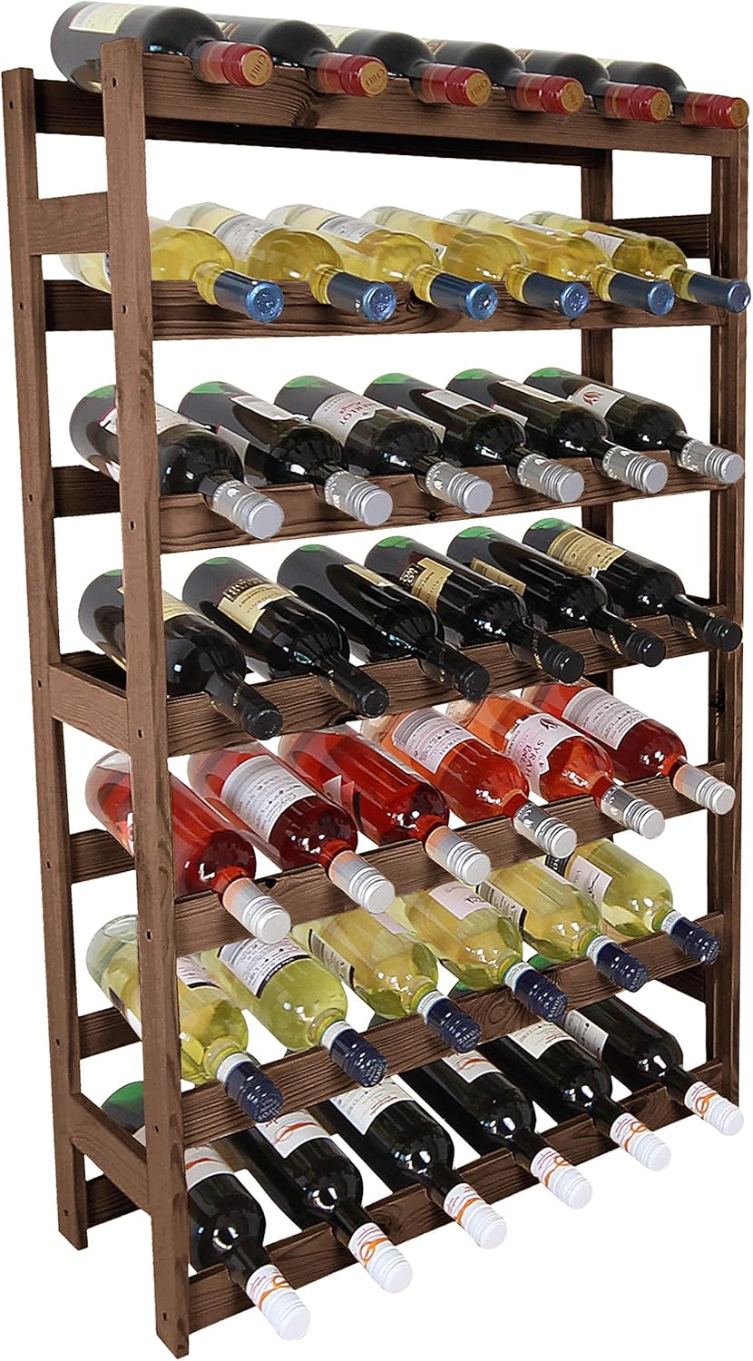 Weinregal Modell RW-1-42, Braun RW-1-42, 102 x 63 x 25, 7 liegen, für 42 Flaschen