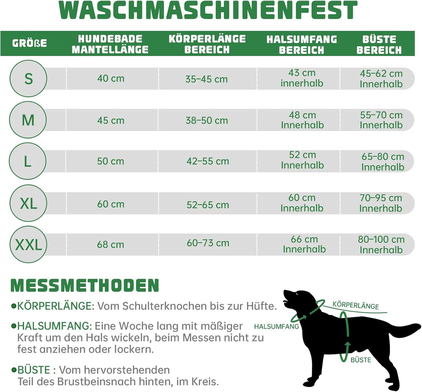 Hundebademantel aus Mikrofaser, schnell trocknend, XXL Grün