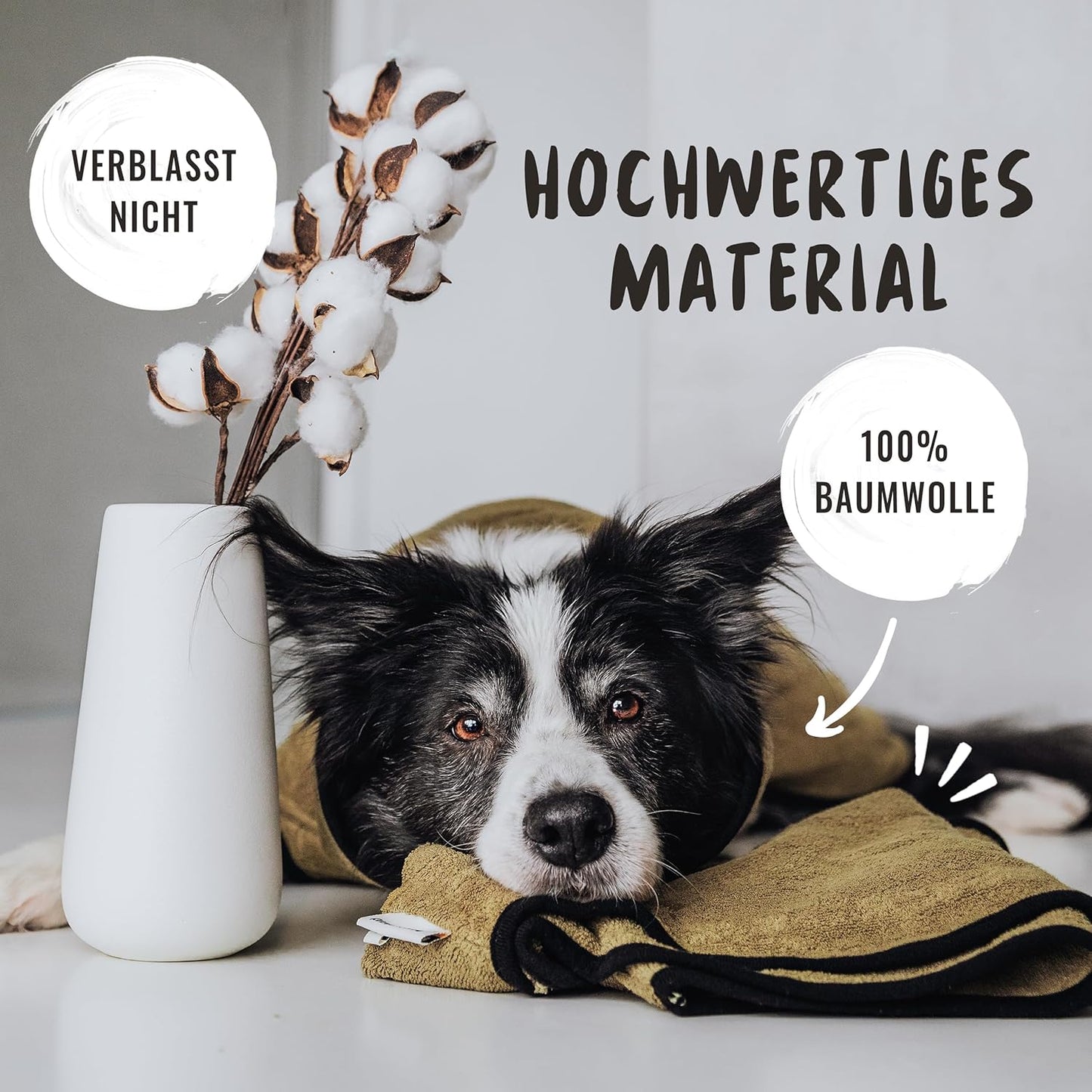 Hundebademantel, M Khaki