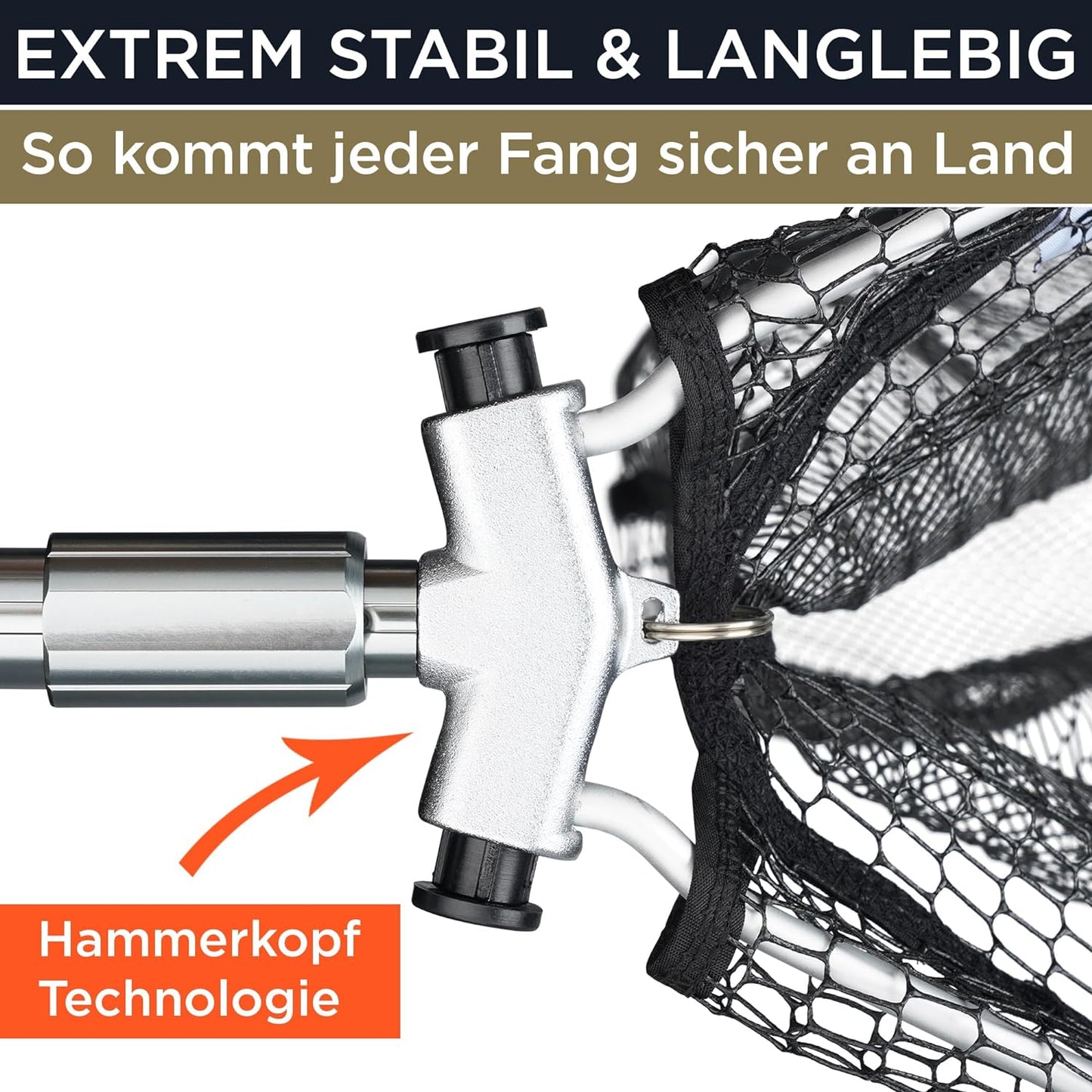 Kescher mit Hammerkopf, 240.0 Zentimeter