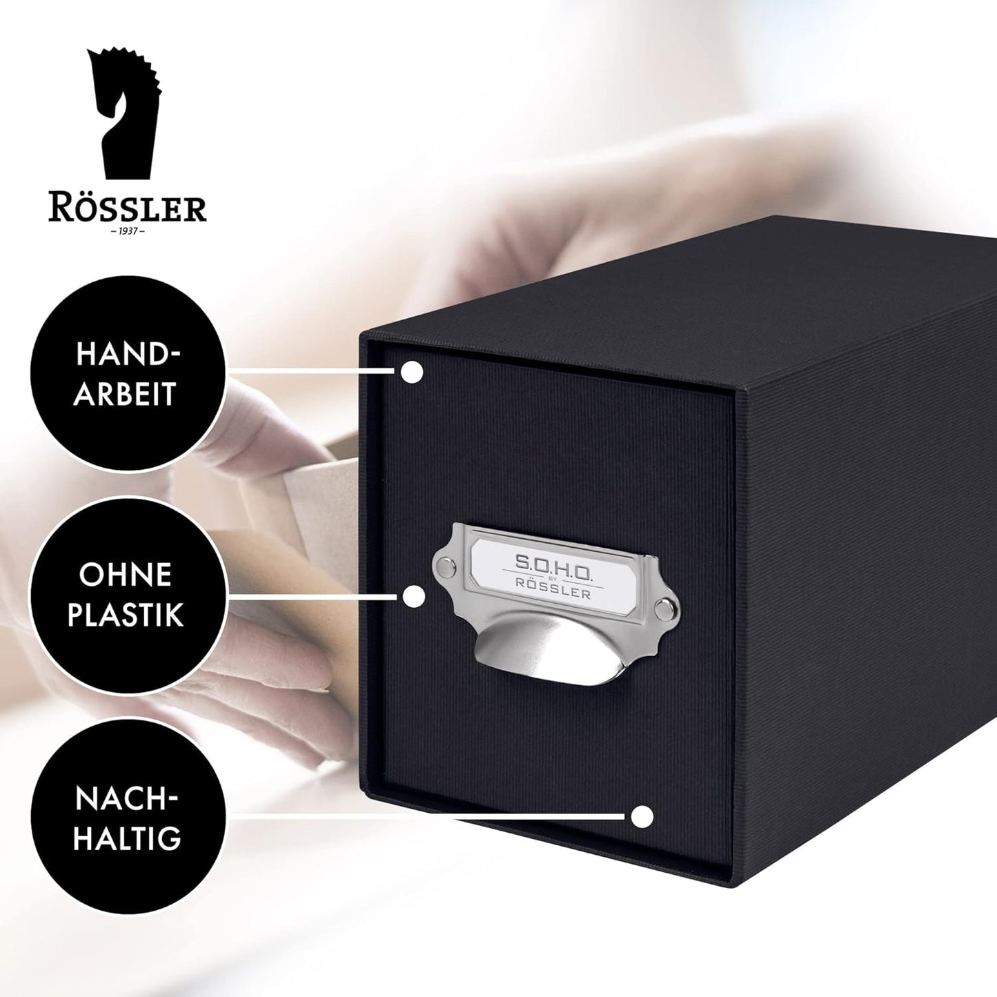 Soho CD-Schubladenbox, Schwarz