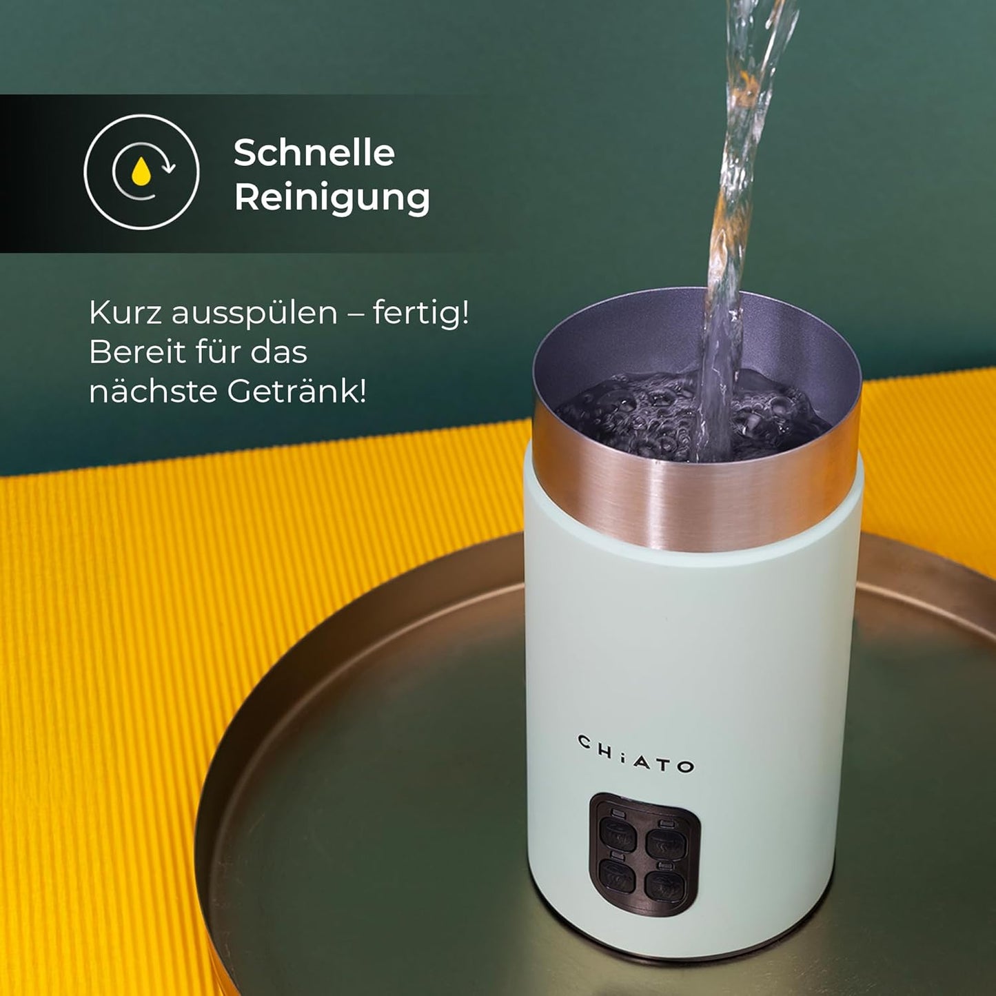 4-in-1 Elektrischer Milchaufschäumer & Milchkocher, Green