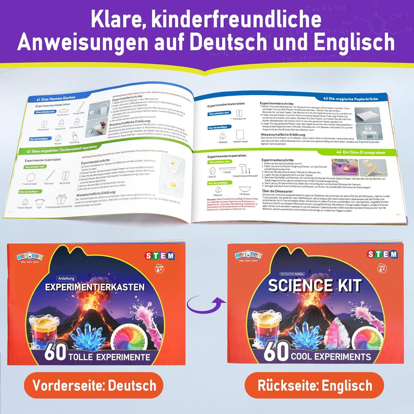 Experimentierkasten mit 60+ Wissenschaftsprojekten, 60+ Experimente