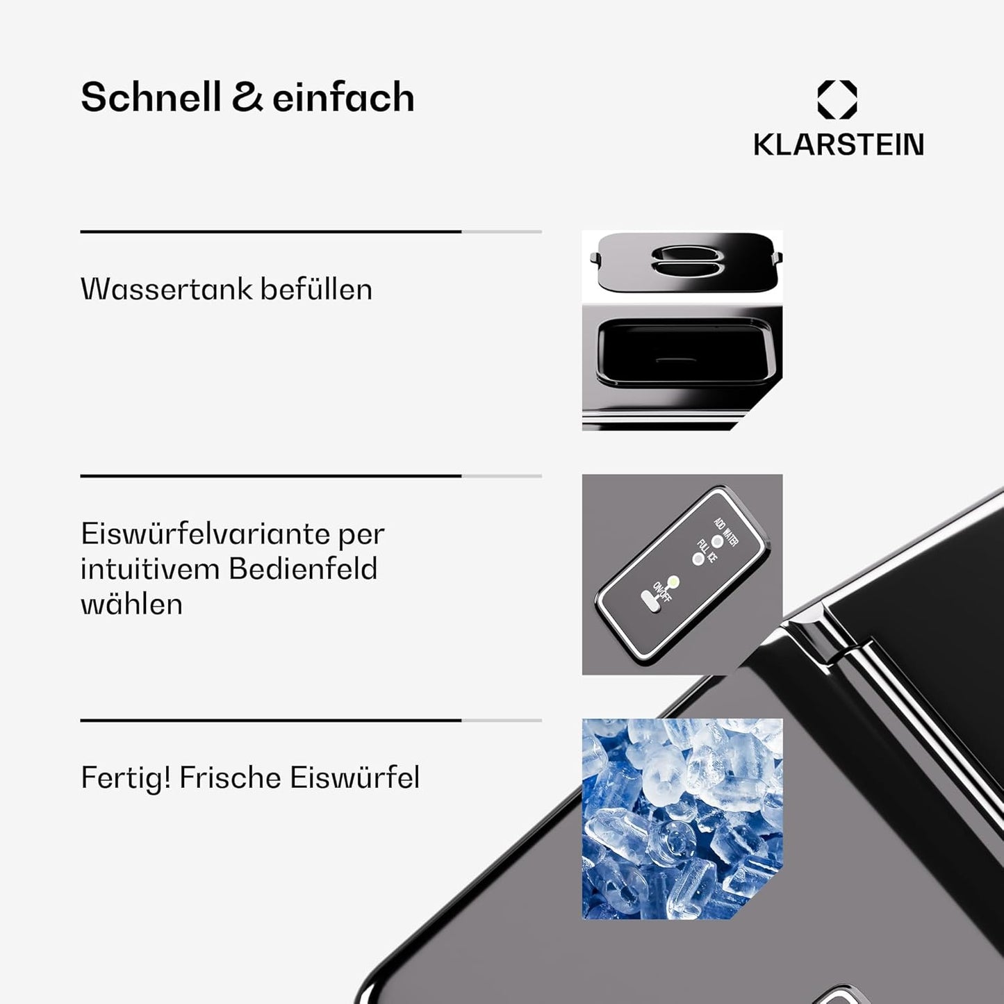 Eiswürfelmaschine, Schwarz
