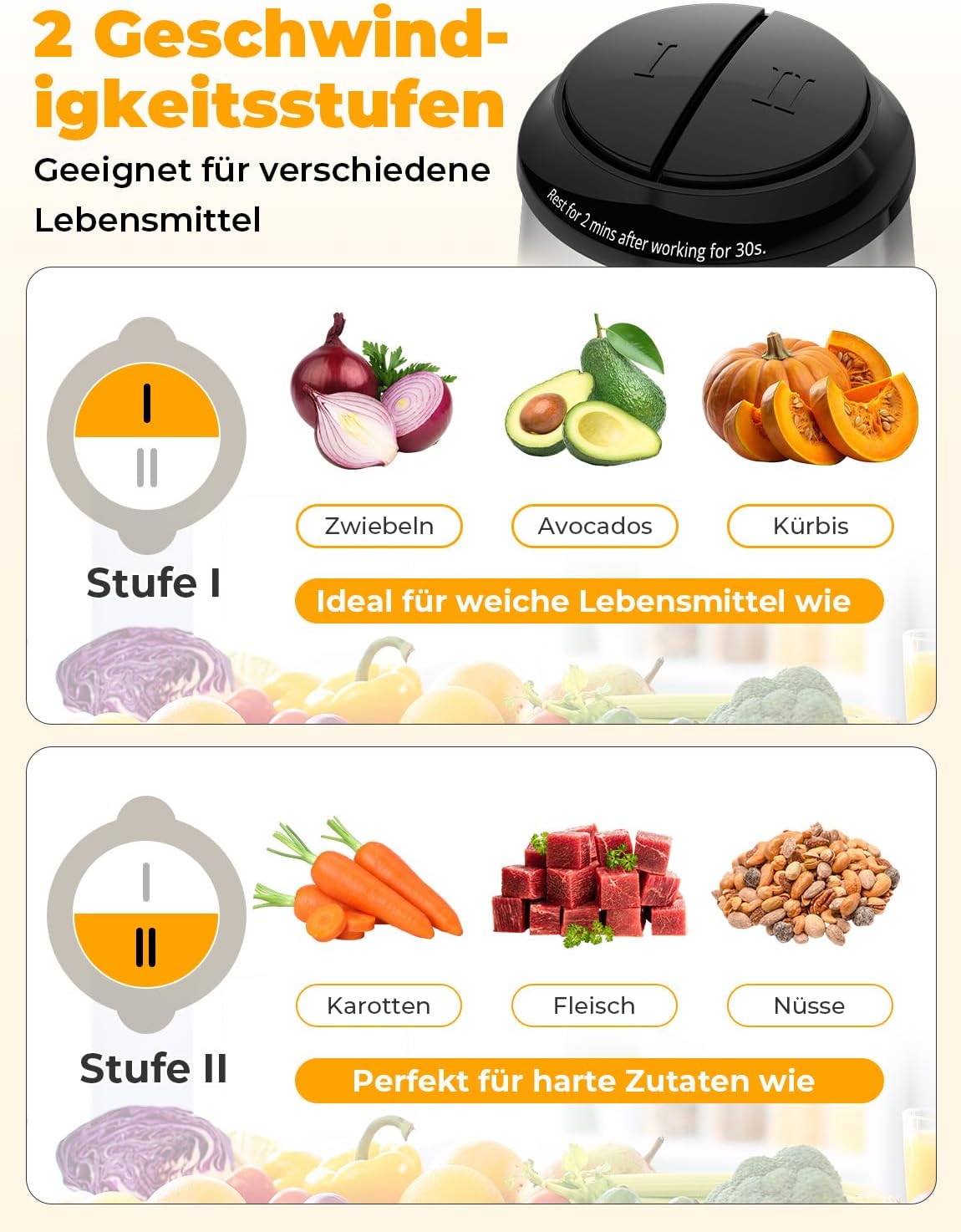 Elektrischer Multizerkleinerer, 2L（acciaio inossidabile）