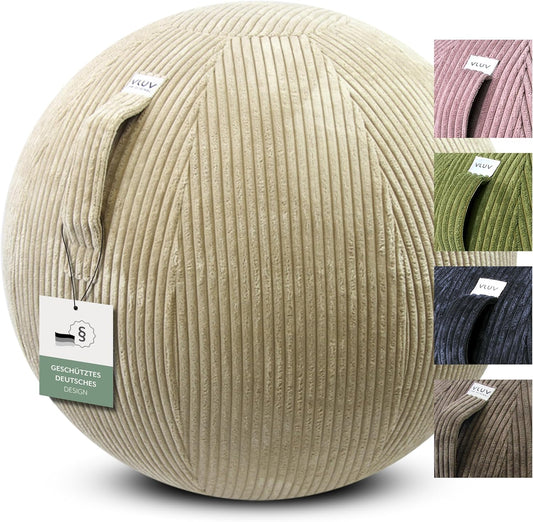 Ergonomischer Sitzball mit Tragegriff, 65 cm, Beige 60 - 65cm
