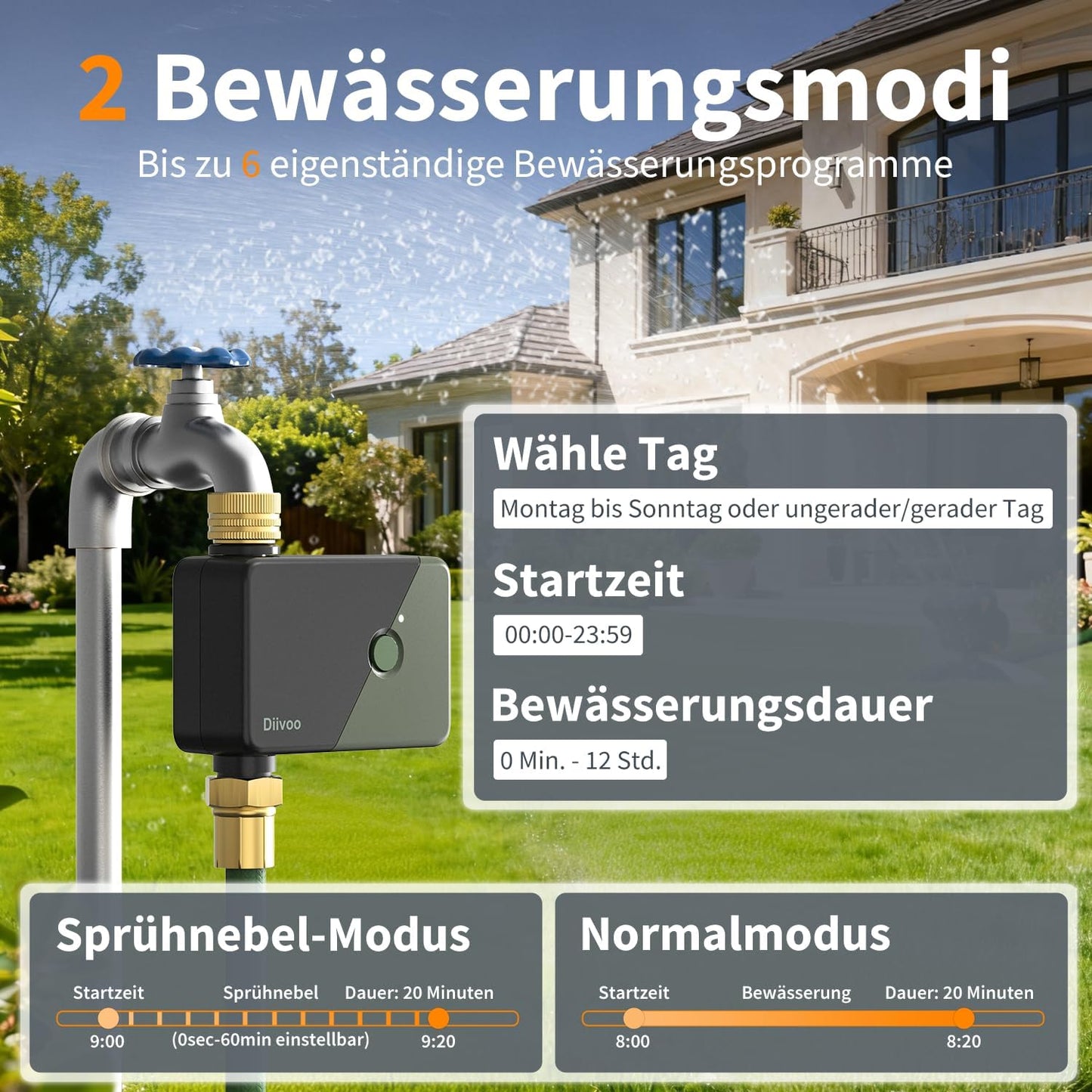 WLAN-Bewässerungscomputer mit App-Steuerung