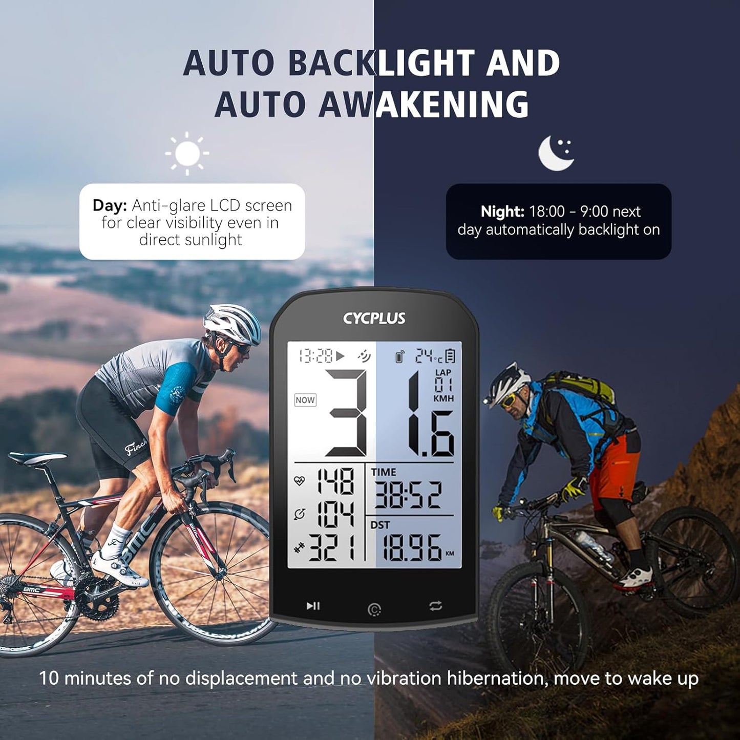GPS Fahrradcomputer Kabellos mit ANT+ Bluetooth, M1