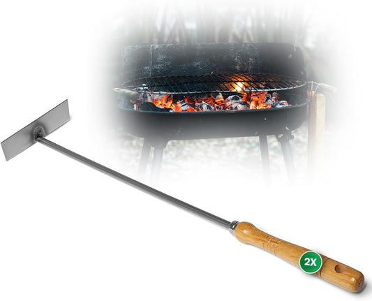 2 Stück Aschekratzer mit Holzgriff, 2 Aschenkratzer