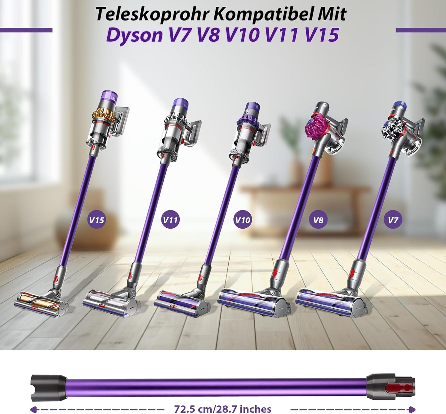 Teleskop-Verlängerungsrohr für Dyson Staubsauger, Lila