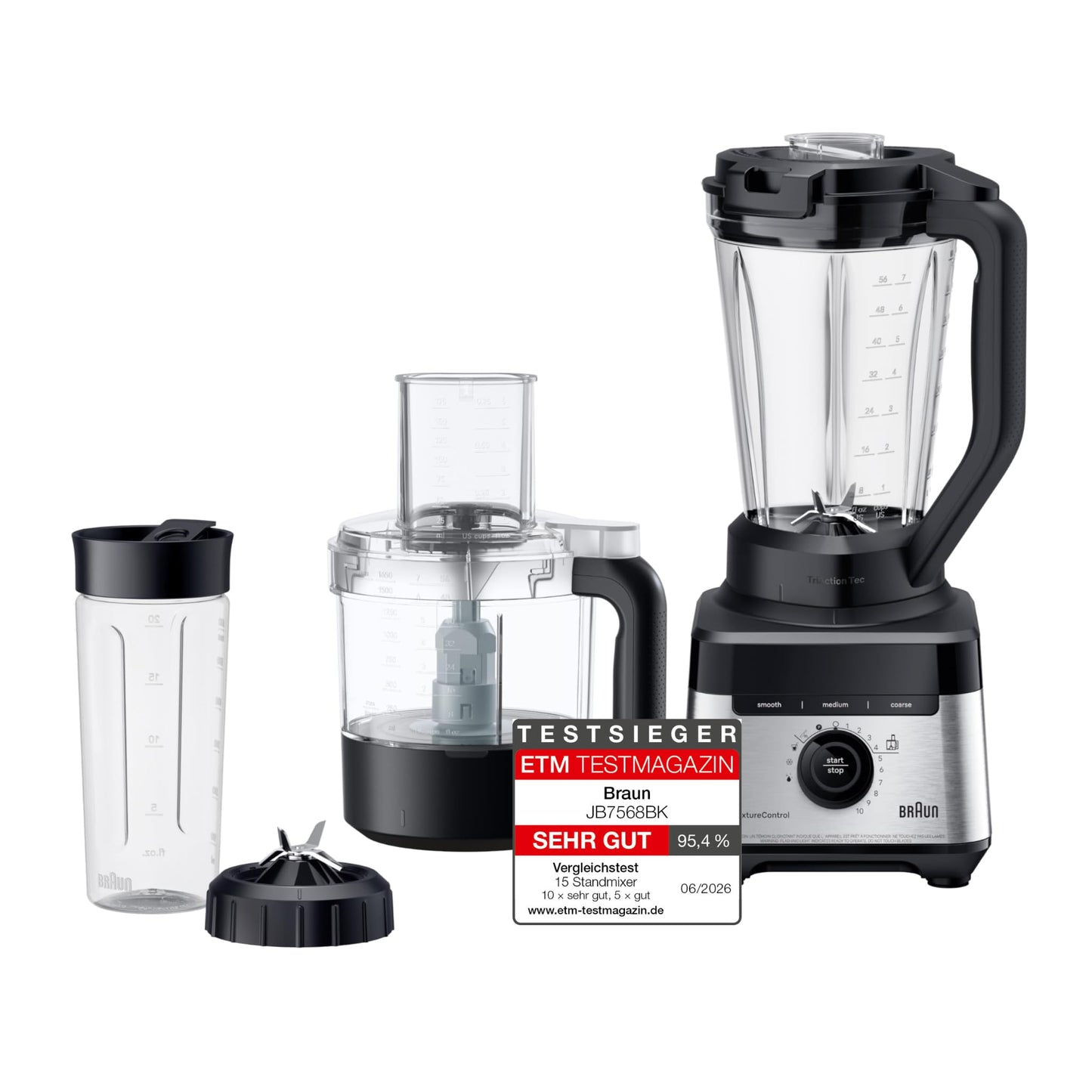 PowerBlend 7 Hochleistungs-Standmixer, 1400W + food processor