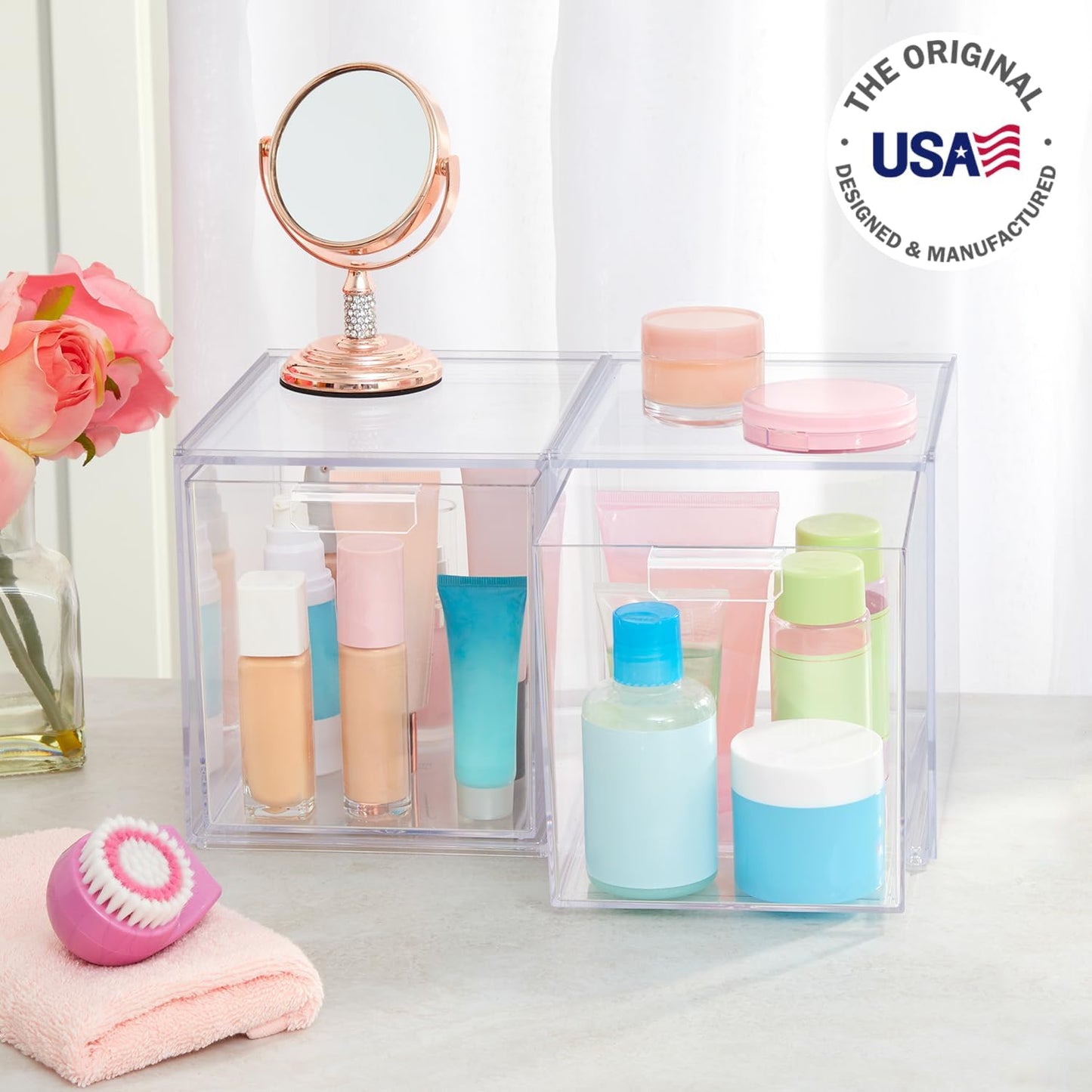 2er-Set Stapelbare Kosmetik-Organizer, 6-3/4\" Tall Drawers