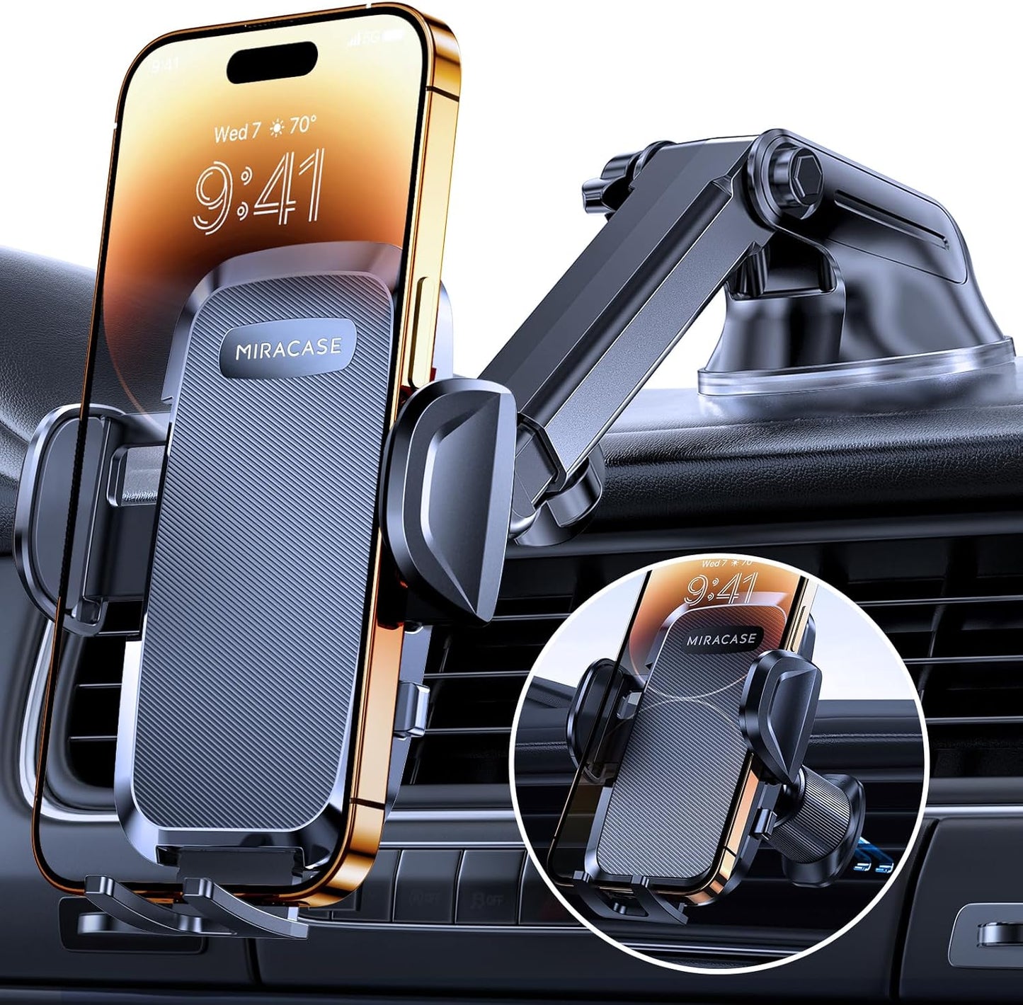 Auto Handyhalterung mit Saugnapf, Schwarz