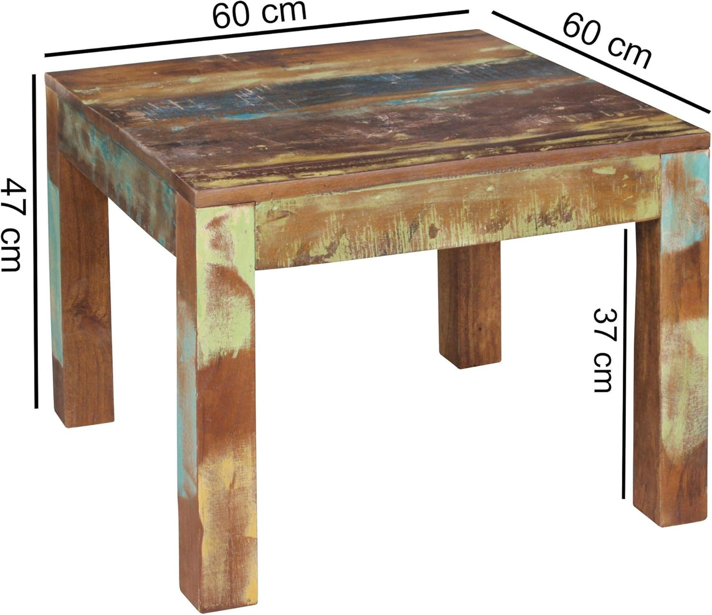 Rustikaler Couchtisch, Braun 60 x 60 x 47