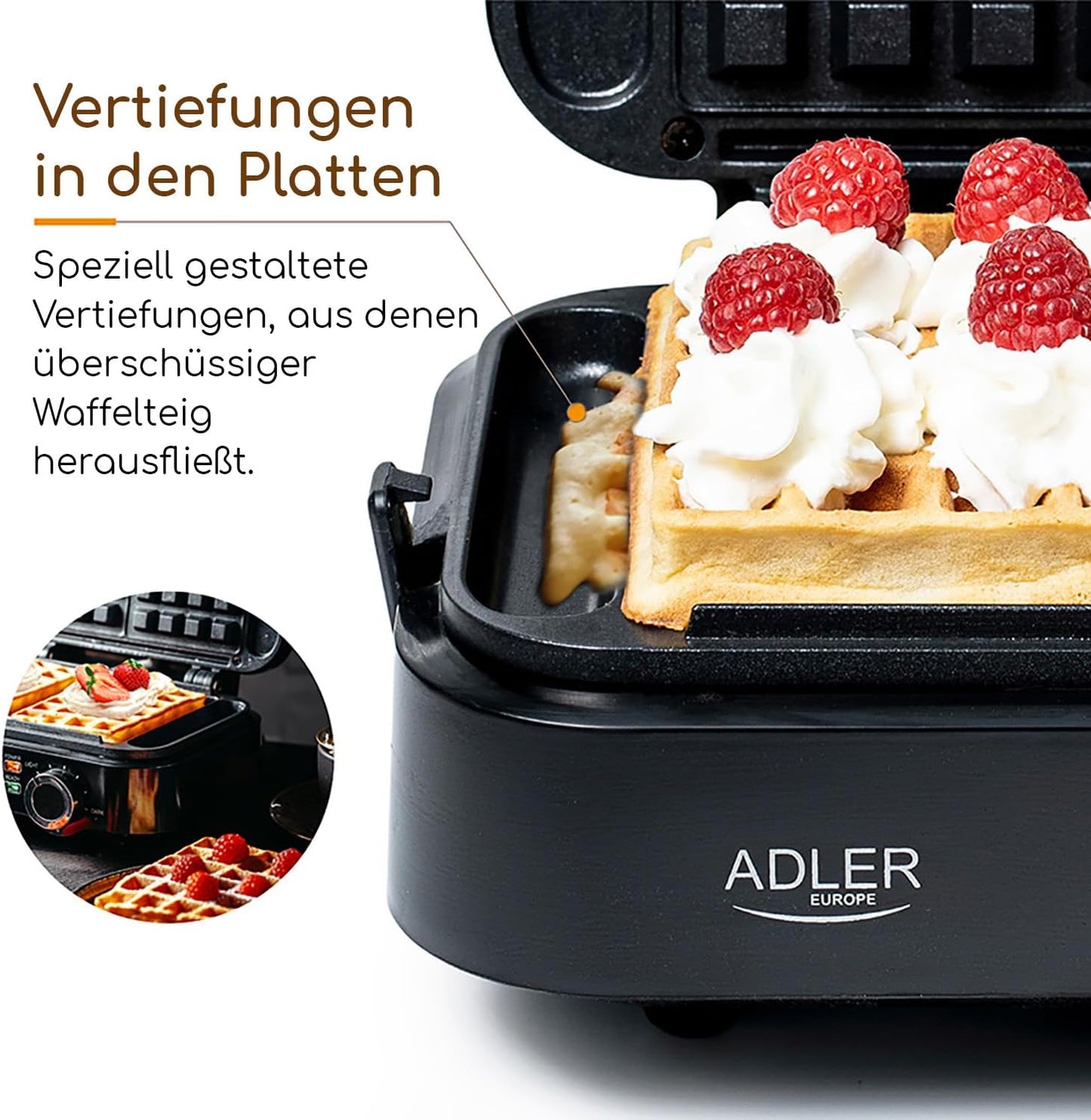 Kleines Doppelwaffeleisen mit Antihaftbeschichtung