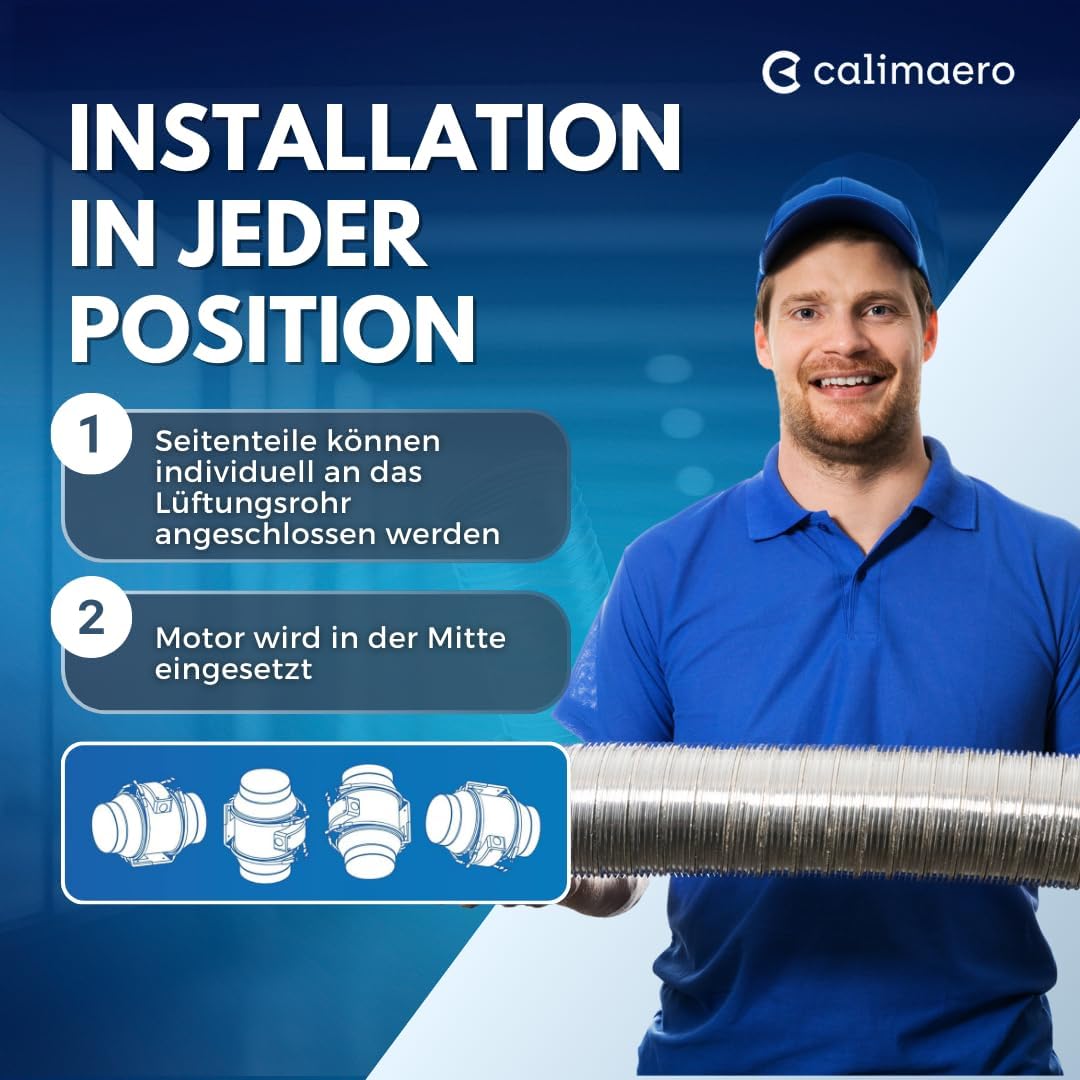 Rohrventilator mit Hepa und Aktivkohlefilter, 100 mm