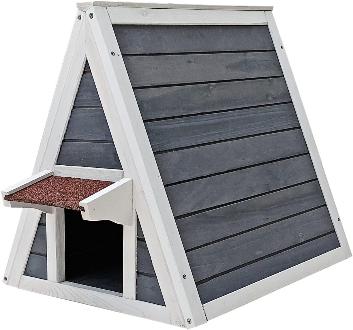 Wetterfestes Katzenhaus mit Fluchttür, 50 x 50 x 54 cm