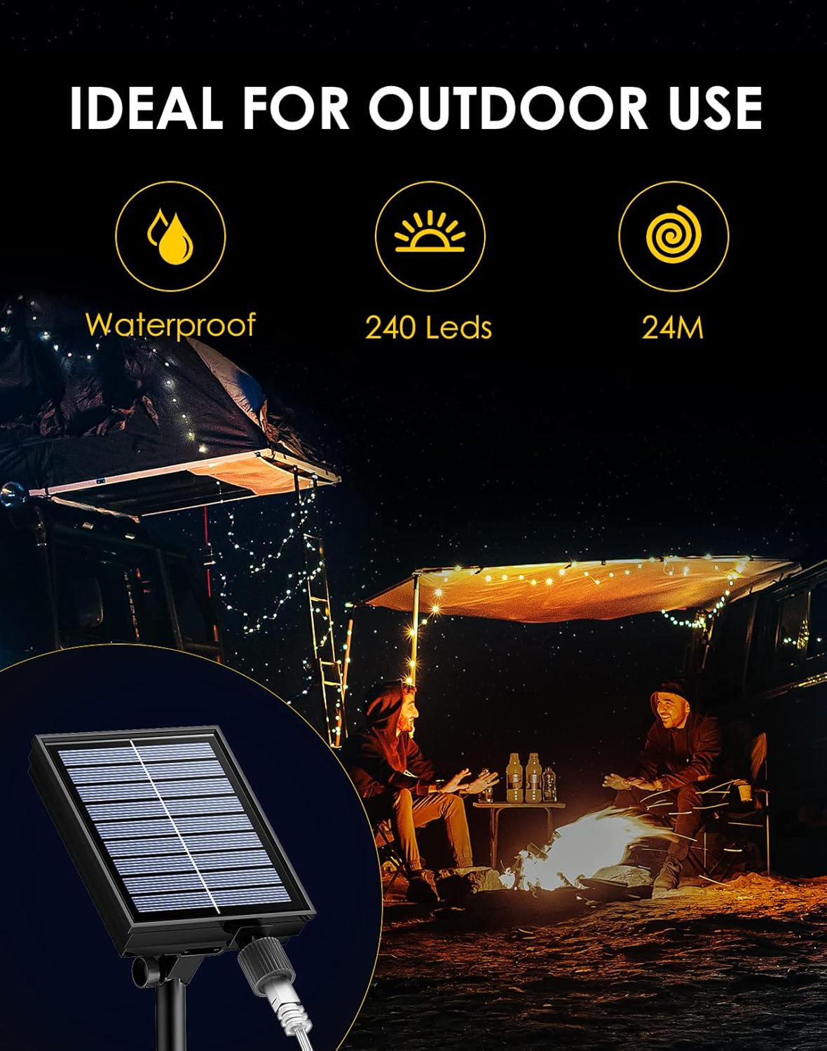 Solar-Lichterkette, 24 m, 24 m × 1