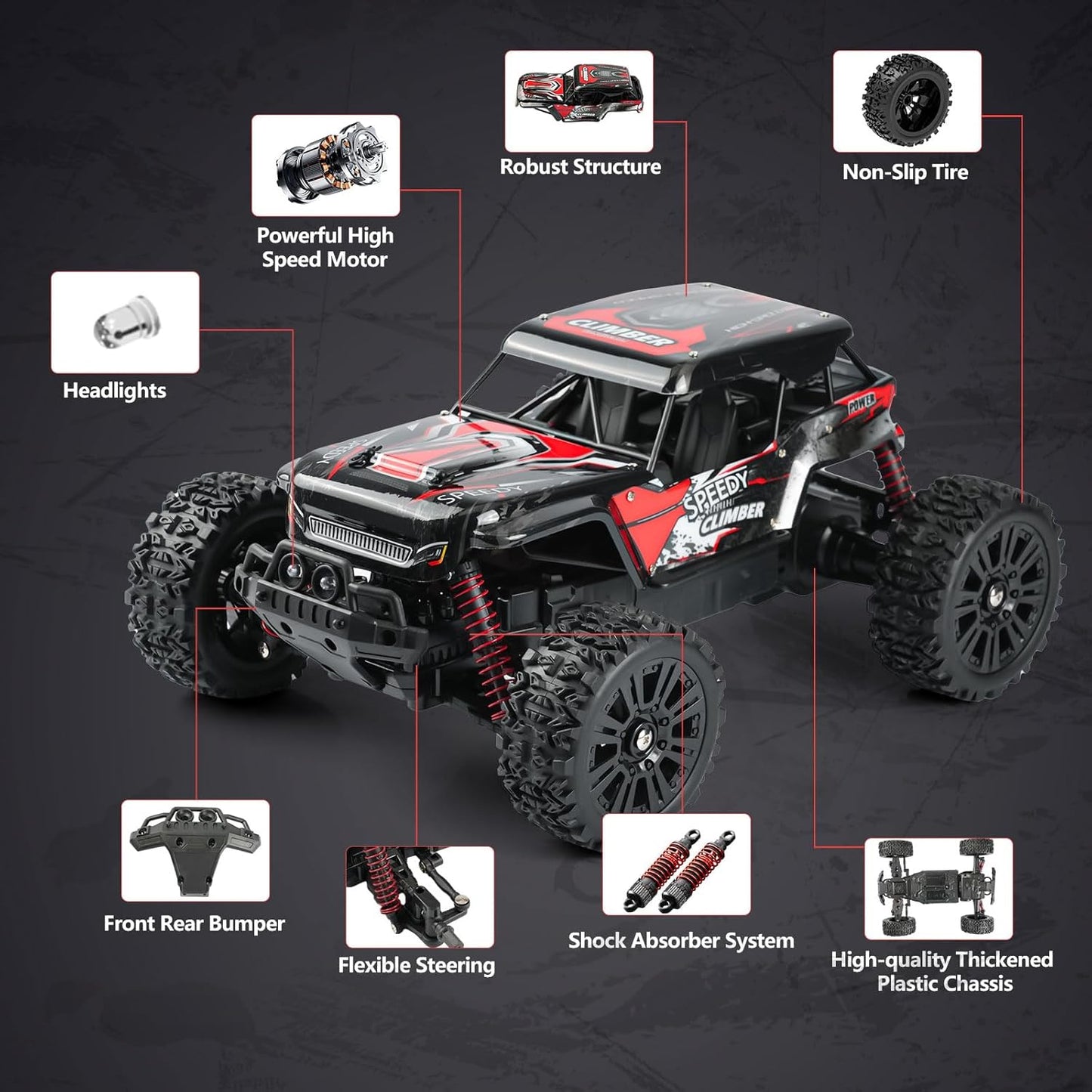 Ferngesteuerter Offroad-Monstertruck, Rot