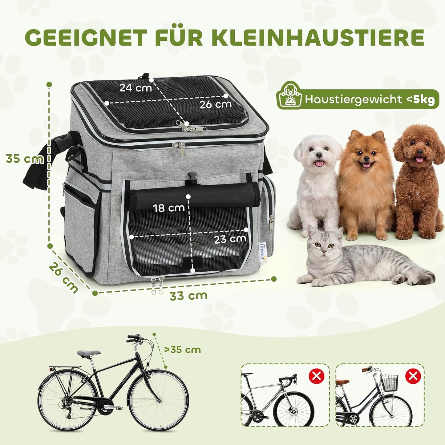 Velokorb mit Sicherheitsleine