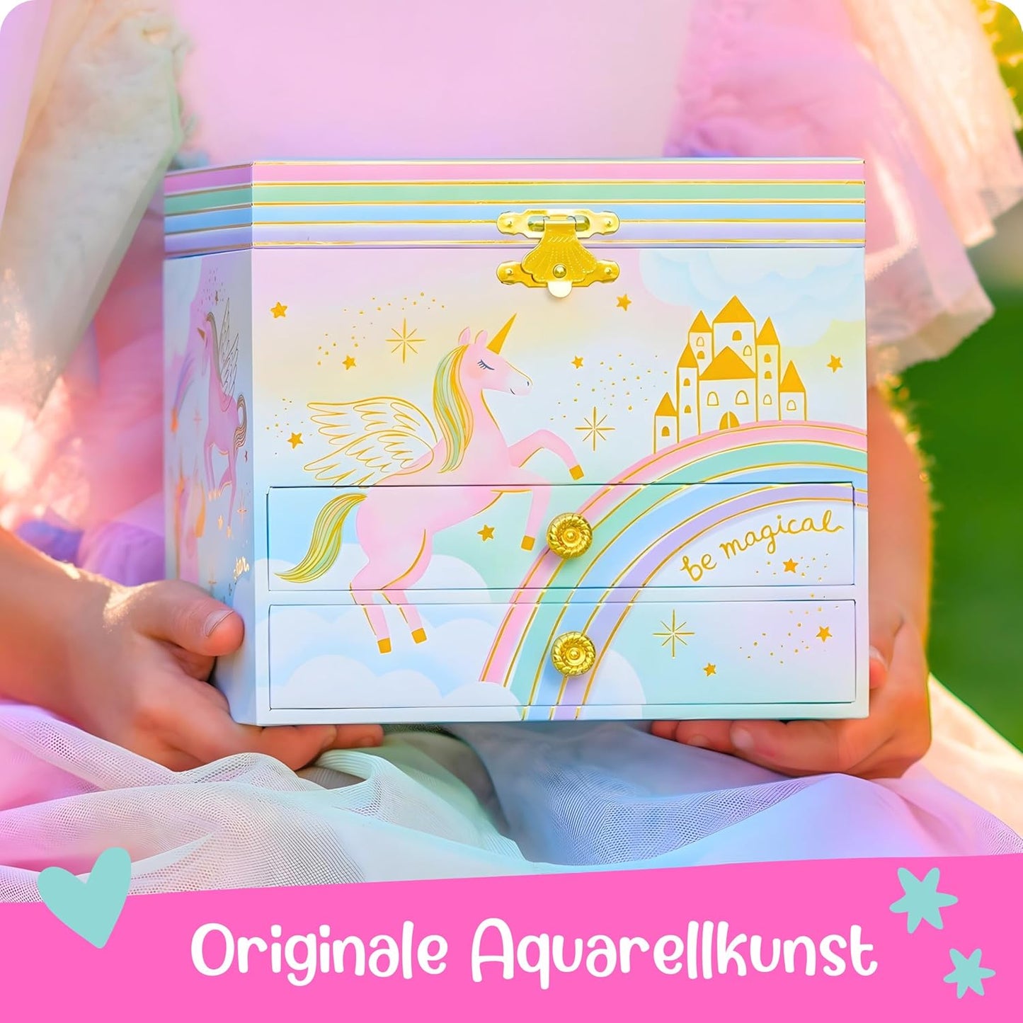 Einhorn-Schmuckkästchen mit Spieluhr, Zauberhaftes Einhorn
