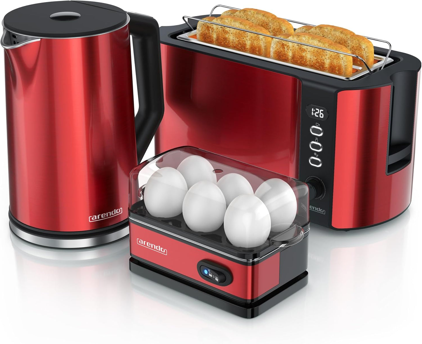 Frühstücksset: Wasserkocher, Toaster & Eierkocher